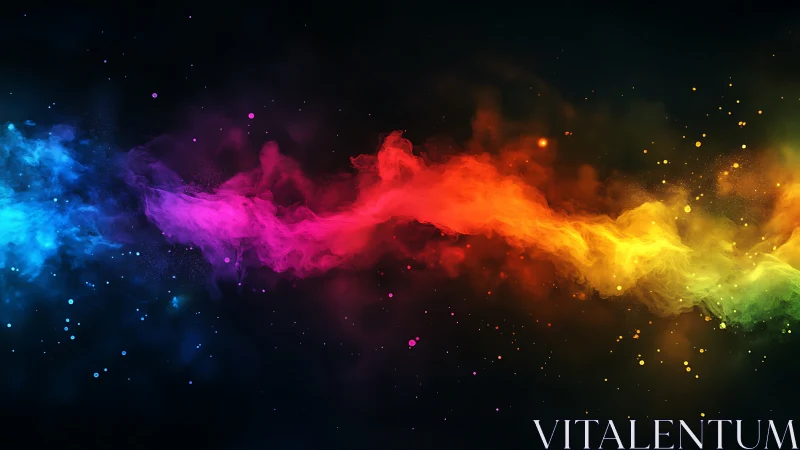 Radiant nebula ribbon streams across a cosmic void.