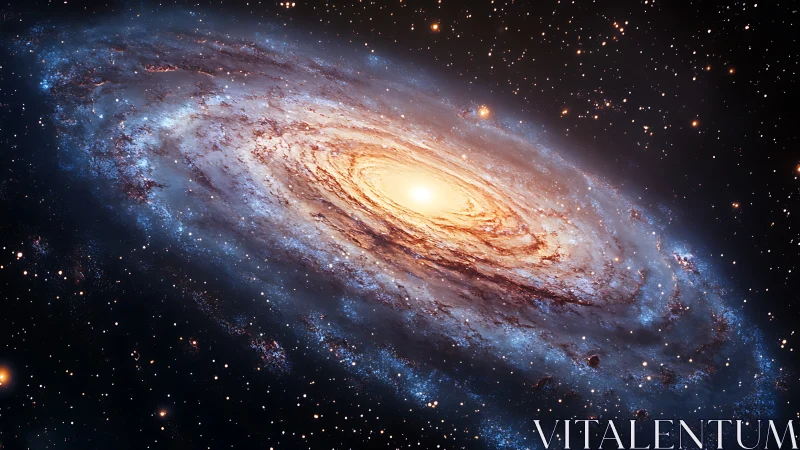 Edge-on barred spiral galaxy with radiant stellar bulge core