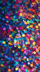 Multicolored circular confetti fills the vertical frame fully