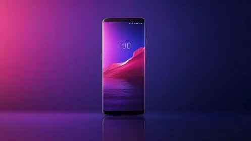 Modern Smartphone Glowing with Vibrant Neon Colors