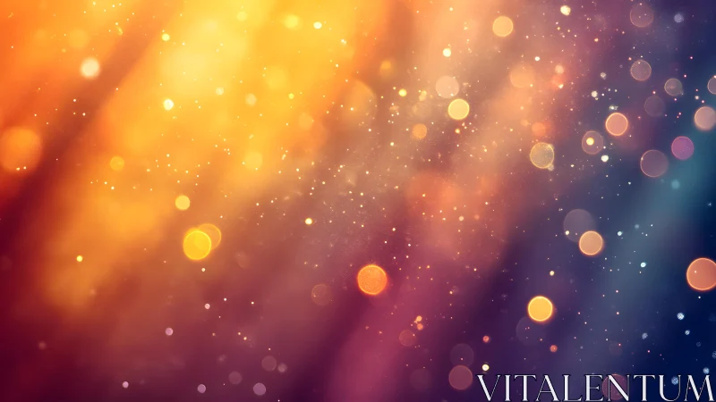 Abstract bokeh lights with warm golden and purple tones, dreamy style.