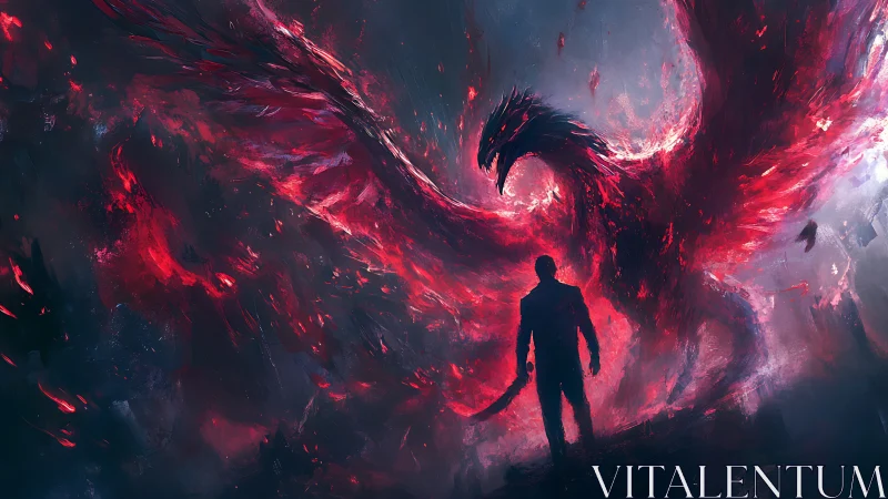 Crimson stormbird unfurls as the lone warrior claims fire