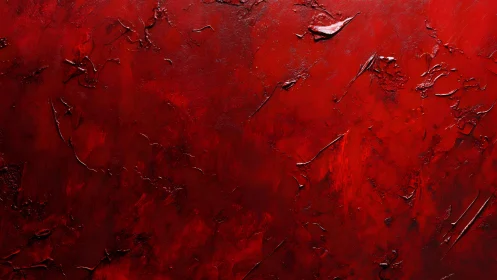 Deep Red Abstract Texture with Dramatic Brush Strokes.