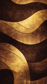 Curved golden bands overlay dark ground with woven texture simulation