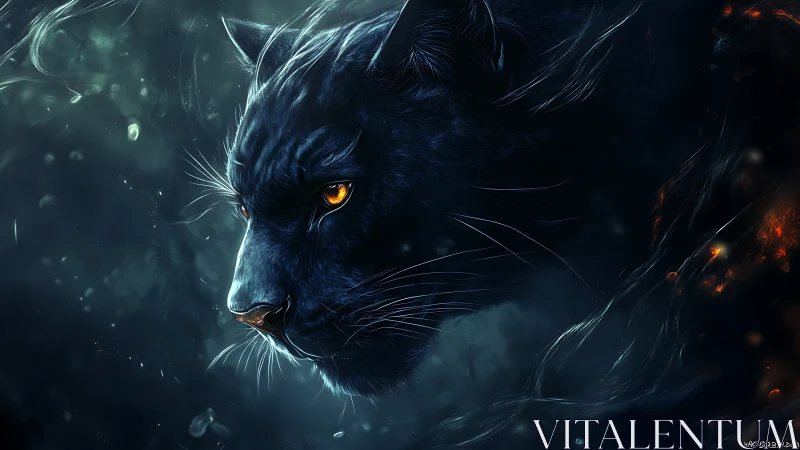 Midnight Predator Emerges From Ethereal Storm Clouds