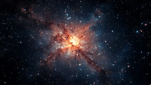 Central stellar nebula structure is observed with dense dust lanes