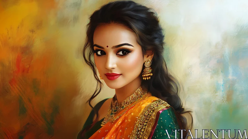 Gaze of saffron silk and gold, painted in quiet thunder.