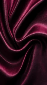 Crimson satin fabric forms deep folds under directional light.