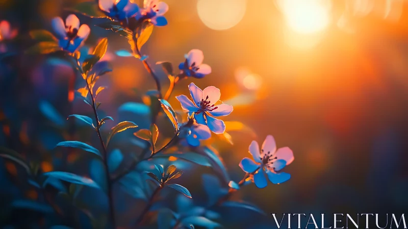 Small blossoms with warm and cool lighting conditions.