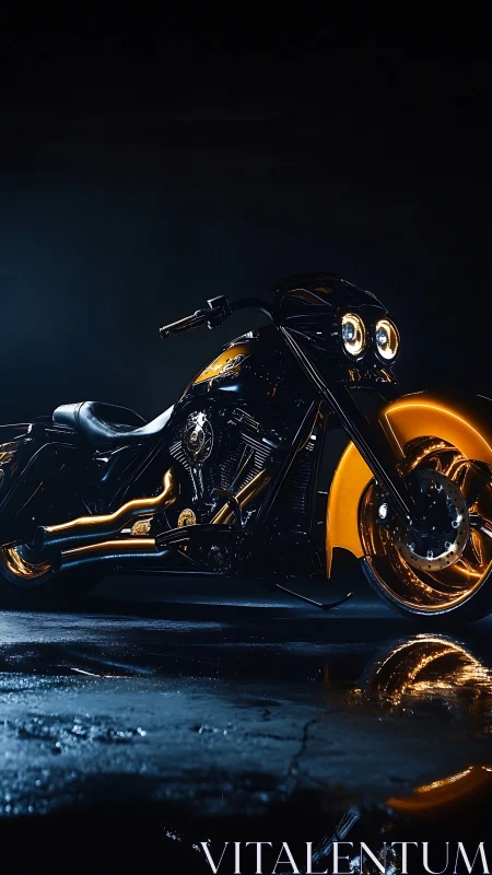 Midnight cruiser glowing with bold molten gold accents.