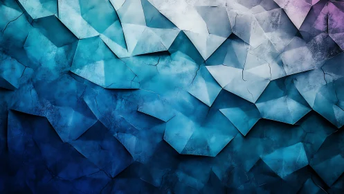 Polygonal ice-like facets form layered cracked gradient surface