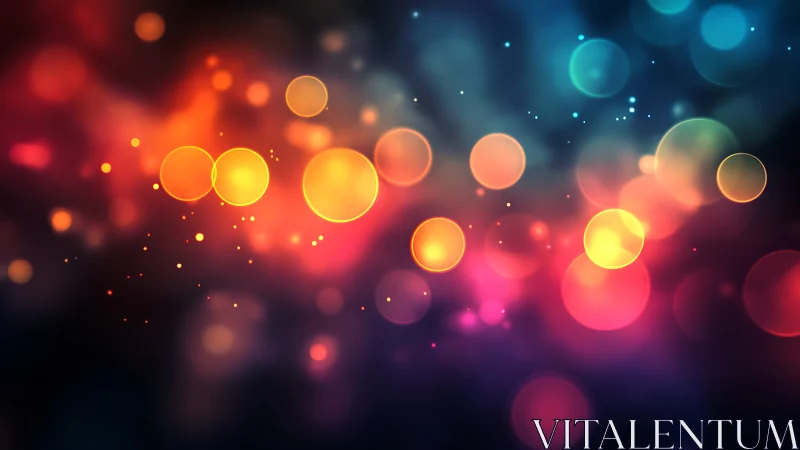 Vibrant multicolor bokeh orbs create dynamic depth gradients