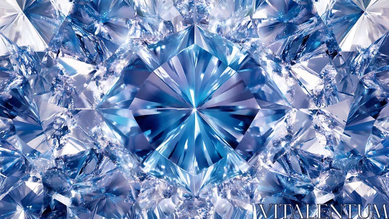 Facet-rich crystalline refraction field with radial symmetry.