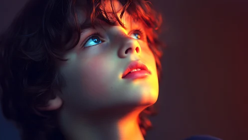 Luminous Profile: Neon-Lit Digital Portrait.