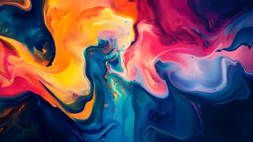 Vivid swirling abstract colors in bold fluid motion.