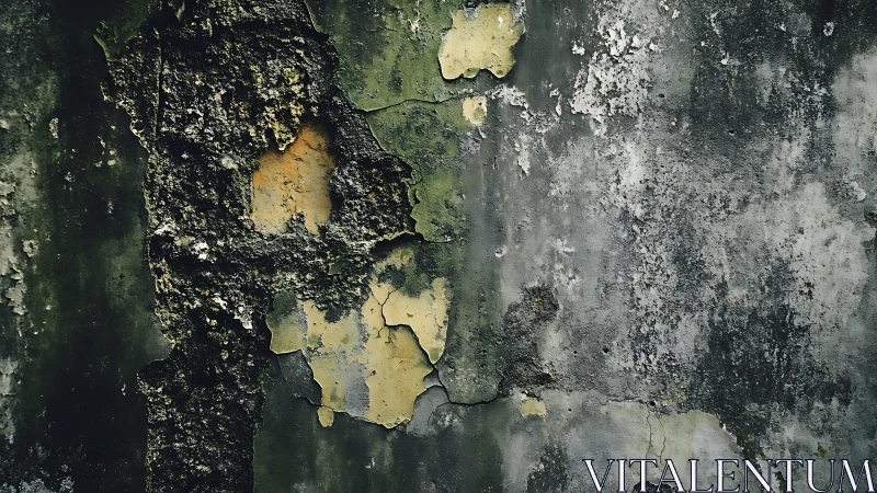 Weathered Concrete Wall with Peeling Paint and Grunge Texture.