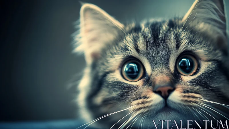 Mesmerizing Close-Up Portrait of Tabby Cat with Piercing Eyes
