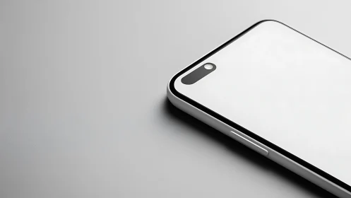 Minimalist white smartphone design with sleek camera module.