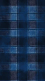 Midnight blue tartan grid with textured woven depth.