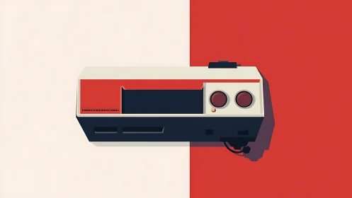 Retro Gaming Console Technical Illustration Design