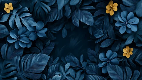 Midnight jungle blooms quietly orbit a secret center