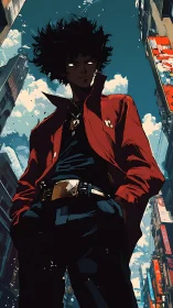 Streetborn stormwalker under neon skies of defiance.