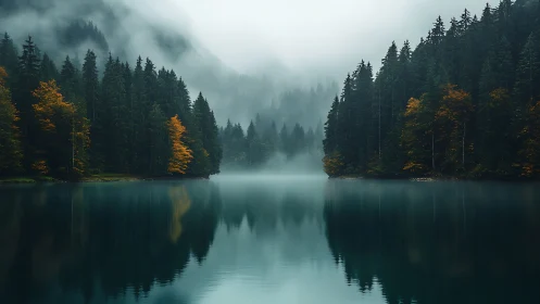 Whisper-Veiled Lake: A Stillness Between Seasons.