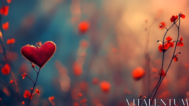 Heart-Shaped Love Blooms Among Tender Wildflowers