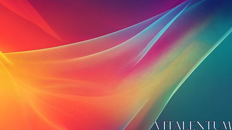 Diagonal translucent wave gradients intersect across frame