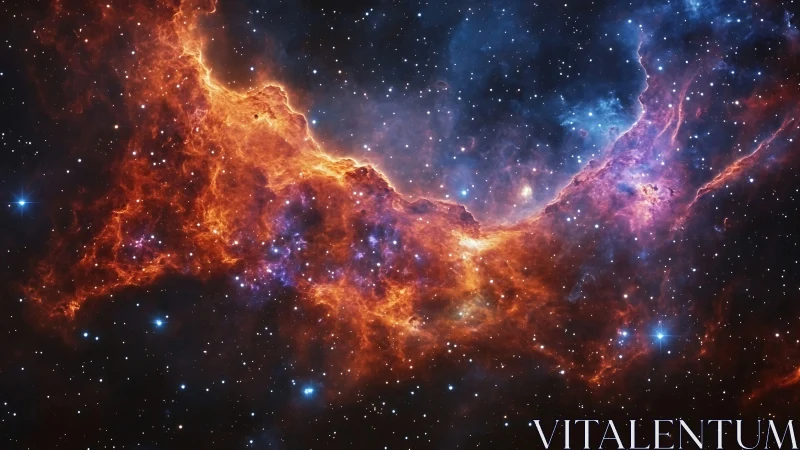 Glowing cosmic nebula cradling newborn stars in deep space.