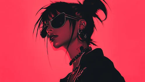 Bold neon portrait celebrates edgy confidence and cool style