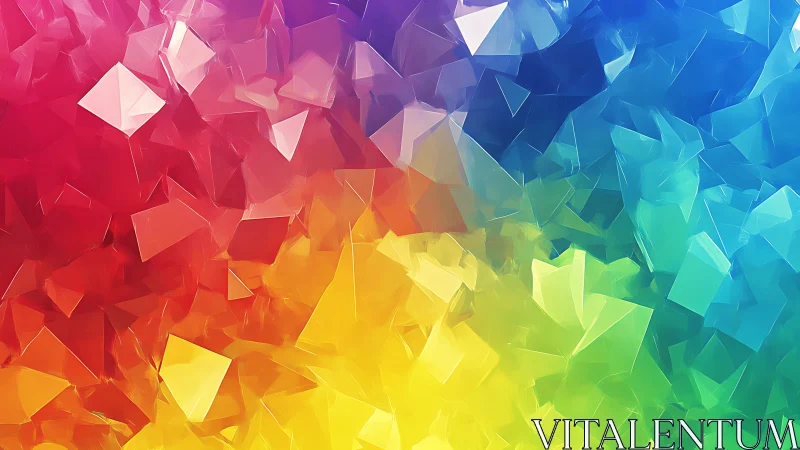 Prismatic rainbow shards drifting through soft digital light.