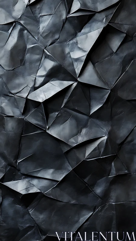 Geometric black folded-surface texture in photoreal detail.