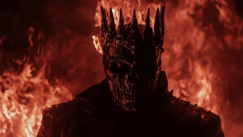 Crowned ember king strides from the furnace of oblivion.