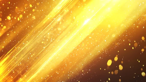 Radiant golden light abstract background with sparkling bokeh effect.