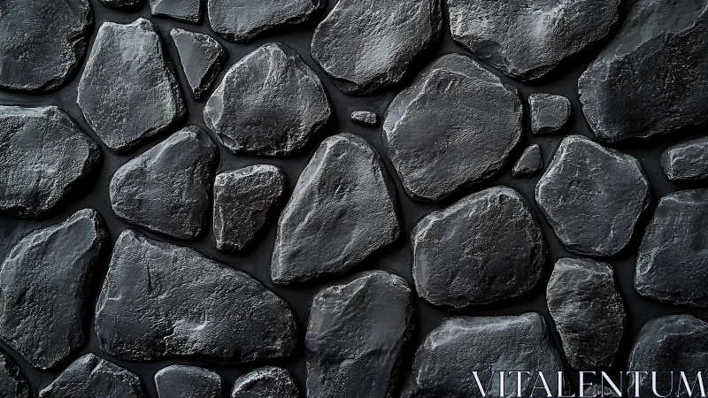 Dark stone wall texture with uneven rocks, realistic and moody.