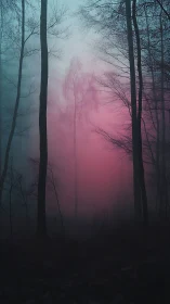 Neon hush in the haunted grove, where midnight fog blooms.