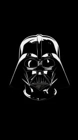 Monochrome sci‑fi helmet rendered in high‑contrast vector line art