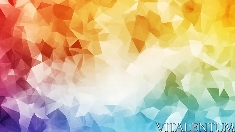 Polygonal spectrum gradient with faceted low poly geometry.