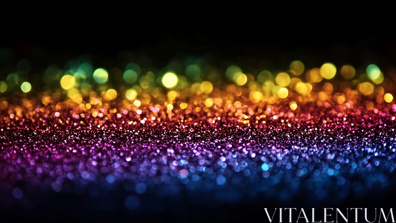 Vibrant rainbow glitter bokeh background with sparkling texture.