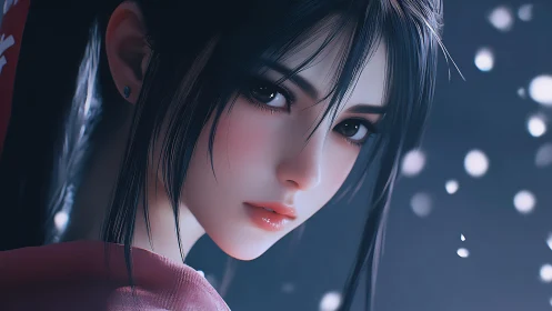 Anime portrait captures luminous bokeh and hyperreal soft focus