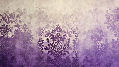 Lavender damask mist drifting across a dreamy vintage wall.