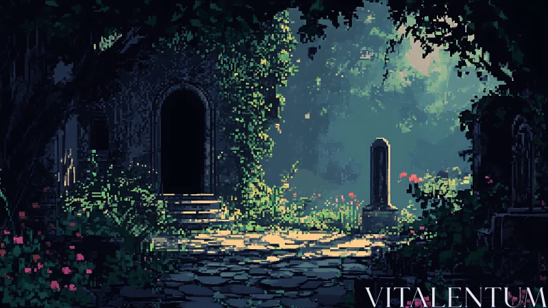 Soft morning light welcomes you to a forgotten forest ruin