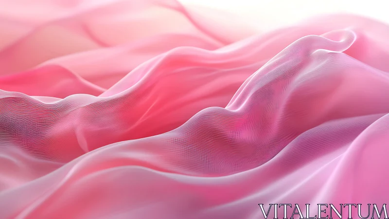Silky pink waves drifting across a soft, dreamlike horizon.