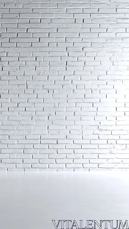 White painted brick backdrop with seamless studio floor plane