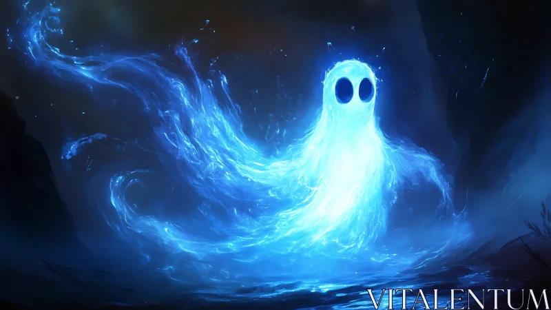 Luminescent spectral figure in dark environment at night.