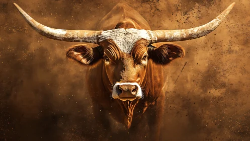 Dustborn titan bull charges through a storm of embers.