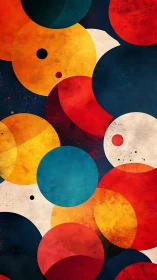 Overlapping colored circles form layered geometric composition