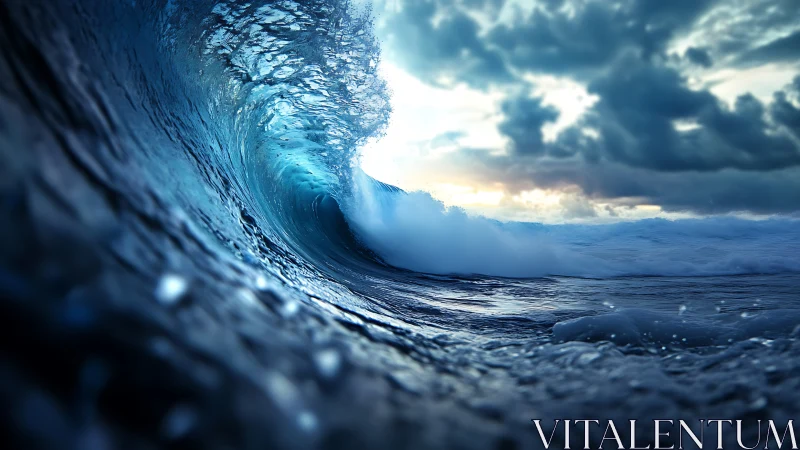 Tunnel of stormlight curling through midnight ocean blue.