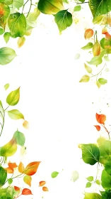 Gentle watercolor leaf frame inviting calm and creativity.